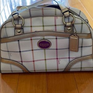 COACH Peyton Tattersall Satchel Multicolor Handbag